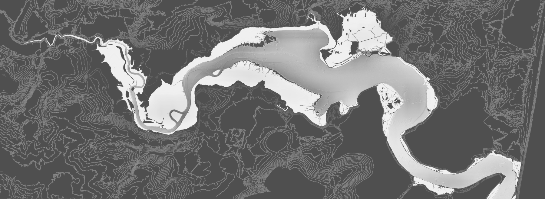 Alde Estuary terrain analysis showing elevation and coastal structure